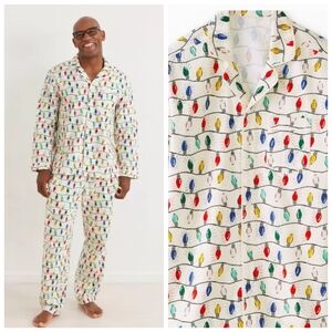 Hanna Anderrson Christmas Lights Flannel Pajamas XXL